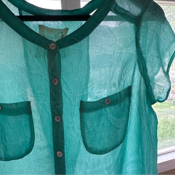 Free People Semi Sheer Button Down Top - Picture 3 of 6